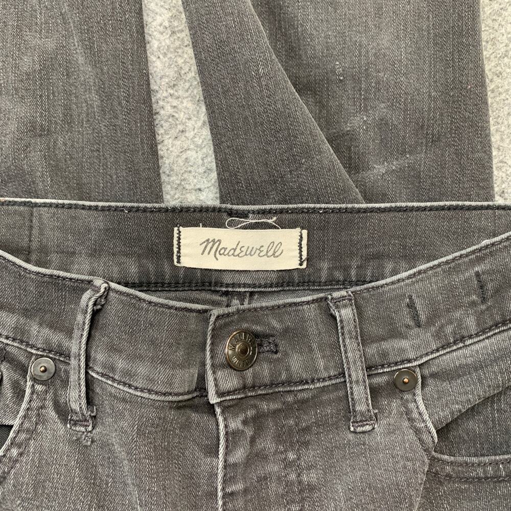 Madewell Jeans Womens 28 Gray Denim High Rise Skinny Distressed Busted Knee - Picture 7 of 11
